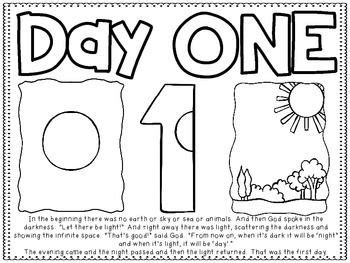 7 Days of Creation Story Boards and Coloring Sheets Bible Story Crafts ...