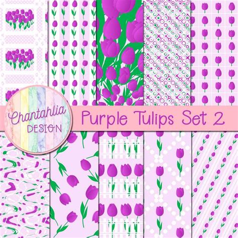 Free Purple Tulips Digital Papers