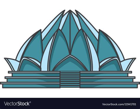 Lotus temple architecture Royalty Free Vector Image