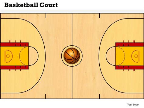 Basketball Court Powerpoint Template Slide | PowerPoint Presentation Sample | Example of PPT ...