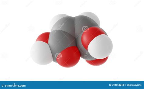 Fumaric Acid Molecule, Food Additive E297, Molecular Structure, Isolated 3d Model Van Der Waals ...