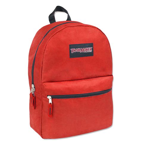 Wholesale 17" Basic Red Backpacks - 600D Polyester | DollarDays