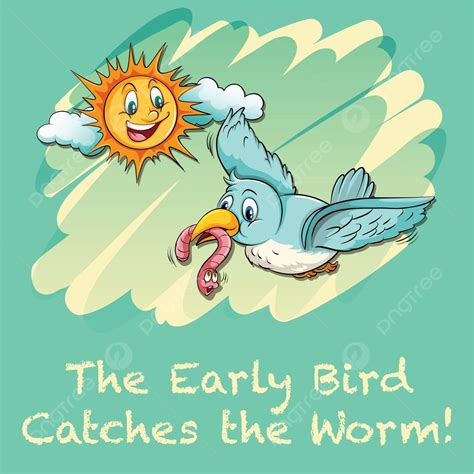 Early Bird Catches The Worm Cartoon Flying Education Vector, Cartoon, Flying, Education PNG and ...