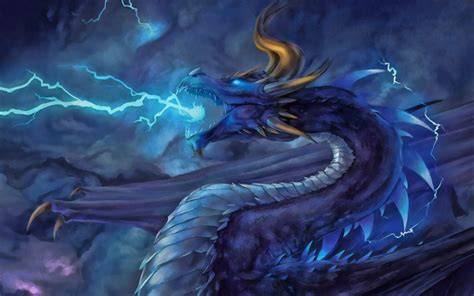 Lightning dark blue dragon 135723