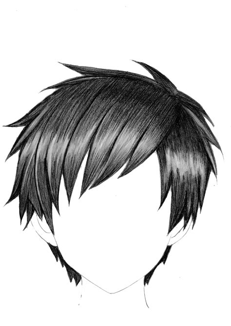 How To Draw Anime Boy Hair - Draw Realistic Anime Hair - Draw Manga Hair How To Draw Anime Hair ...