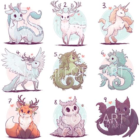 Cute Mythical Creatures Pt 2 Stickers or Prints - Etsy Ireland