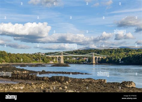 The Menai Bridge Crossing the Menai Strait Anglesey Stock Photo - Alamy