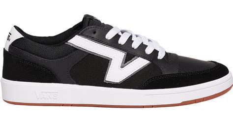 Vans Leather Lowland - Shoes in Black/White (Black) for Men - Save 18% ...