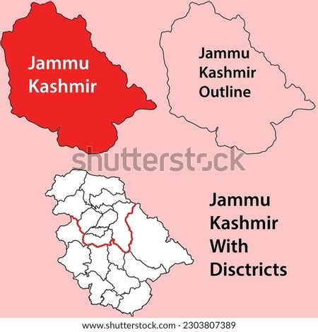 JAMMU-KASHMIR-OUTLINE-MAP Stock Vector Images - Avopix.com