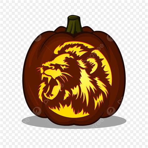 Carved Pumpkins Clipart Transparent Background, Lion Tiger Design For Pumpkin Carving Ideas ...