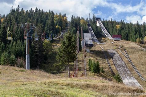 The Olympic ski jumps and former Hotel Igman in Bosnia and Herzegovina