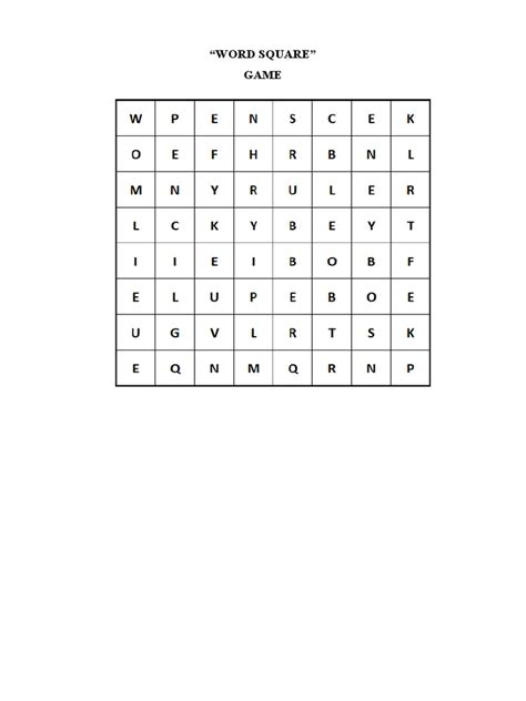 Word Square | PDF