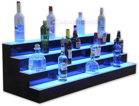 4 Step LED Liquor Shelves & Back Bar Shelving for Bars & Restaurants