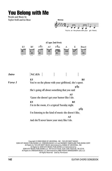 You Belong With Me by Taylor Swift - Guitar Chords/Lyrics - Guitar Instructor