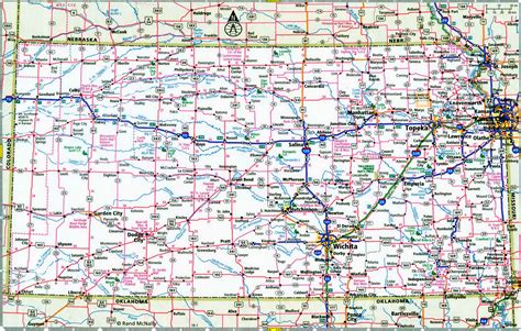 Kansas interstate highways map I-35 I-70 I-135 free road map state ...