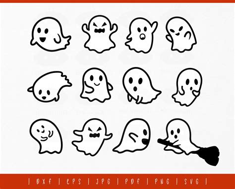 Cute Ghost Svg. Ghost Svg Bundle. Halloween Svg. Ghost Cut | Etsy