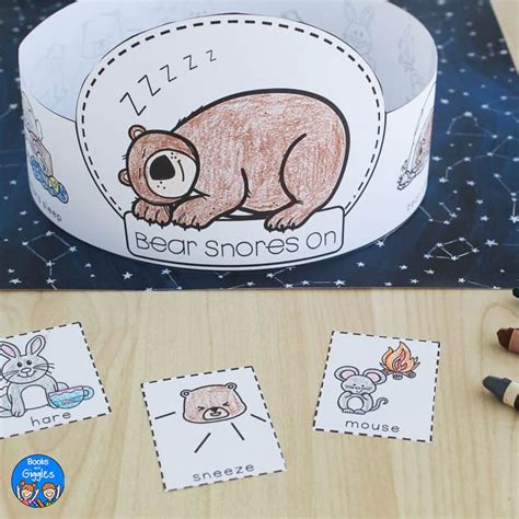 Bear Snores On Printable Bracelets for Teaching Beginning-Middle-End