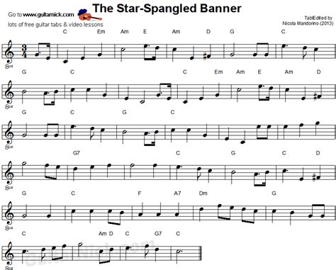 THE STAR SPANGLED-BANNER Easy Guitar Lesson: GuitarNick.com