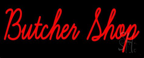 Red Butcher Shop LED Neon Sign - Butcher / Deli Neon Signs - Everything ...