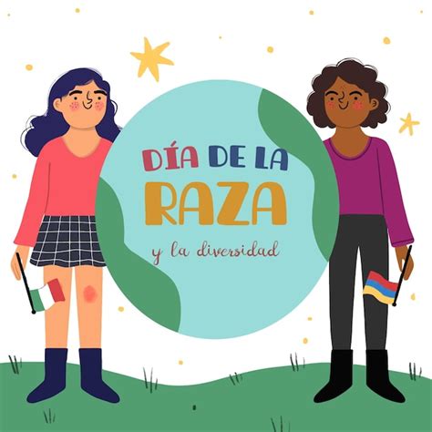 Free Vector | Drawn illustrated dia de la raza event