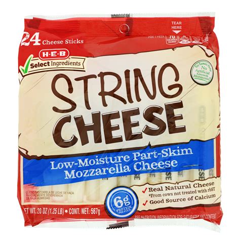 H-E-B Select Ingredients Mozzarella String Cheese - Shop Cheese at H-E-B