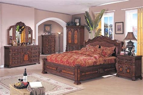 Solid Wood Finish Traditional Bedroom Set Wood Bedroom Decor, Solid ...