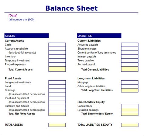 FREE 20+ Sample Balance Sheet Templates in MS Word | PDF | Excel