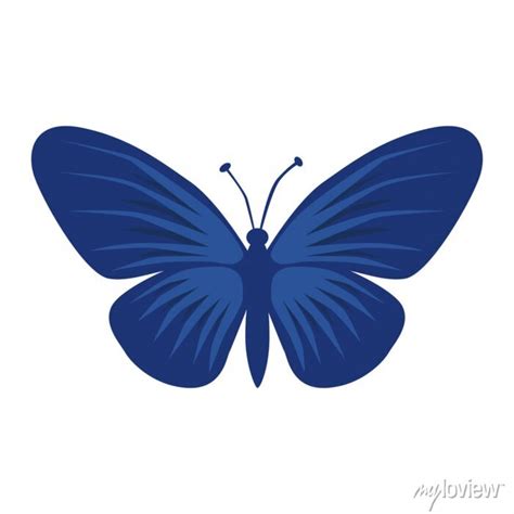 Abstraction. blue butterfly. butterfly silhouette. vector • wall stickers beautiful, yellow ...