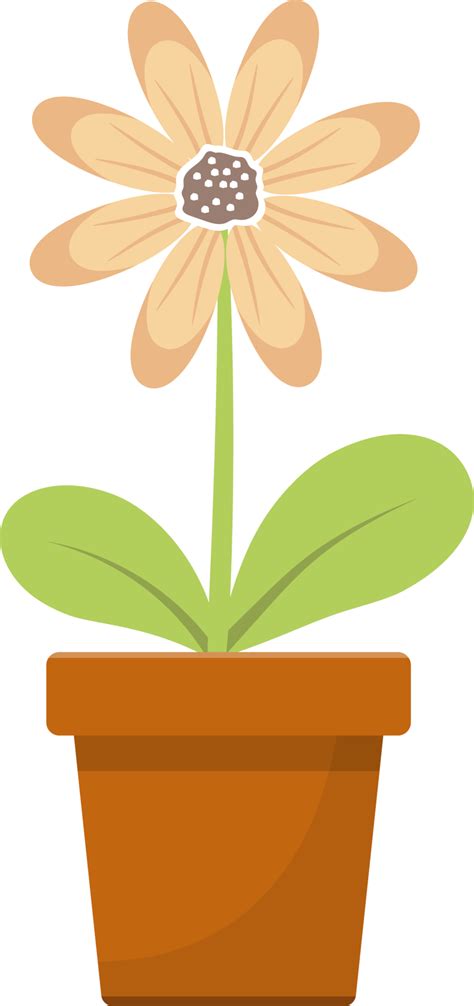 Flower in pot clipart design illustration 9303130 PNG