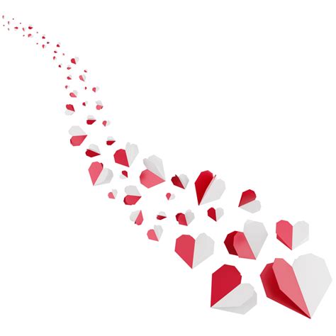 Heart paper flowing on the way clipart flat design icon isolated on ...