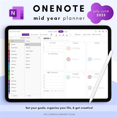 Onenote Digital Planner 2023 Mid Year Onenote Planner - Etsy