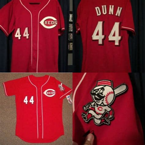 #44 Adam Dunn Cincinnati Reds Authentic Throwback Baseball Jersey 100% ...