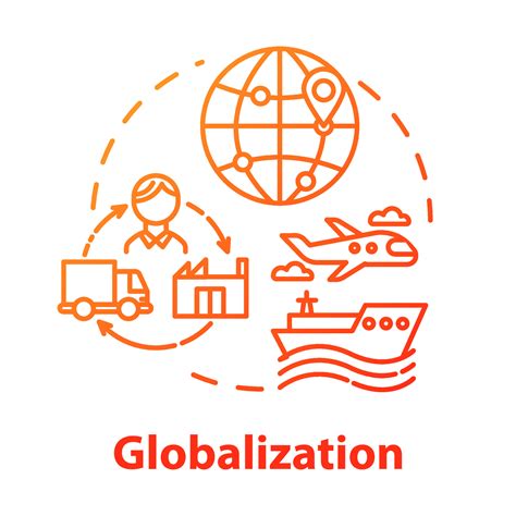 Globalization concept icon. International economy. Global distribution. Market expansion ...