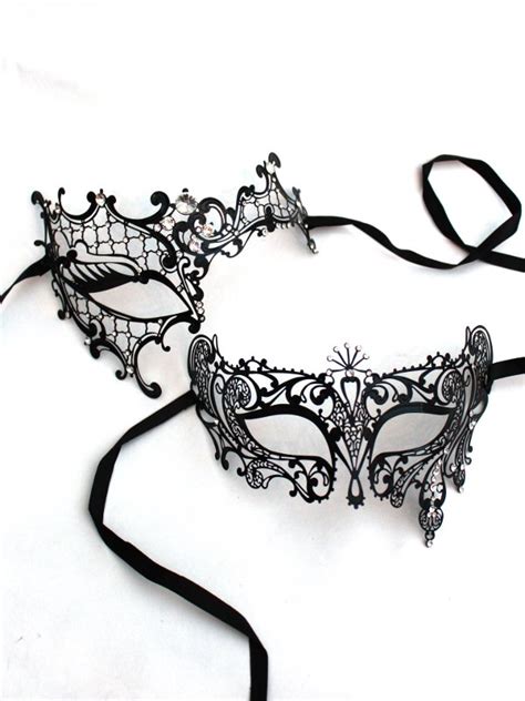 Couple's Metal Filigree Phantom of the Opera Masks