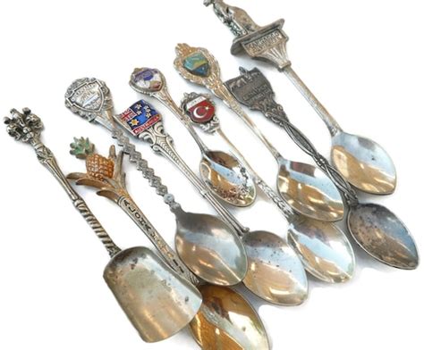 Souvenir Spoon Collection / Collectible Silver Travel Spoon