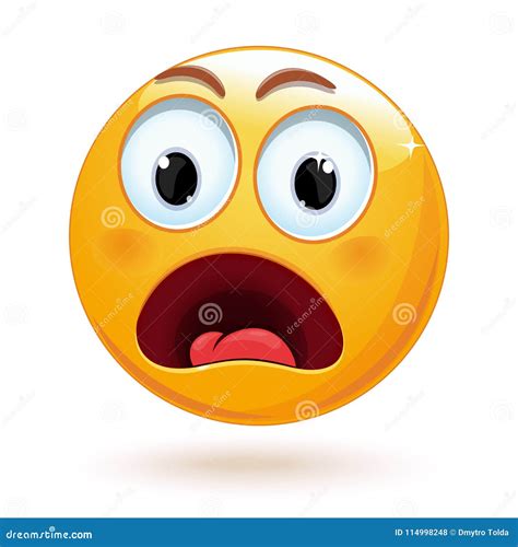 Shocked Face Emoji. Vector Icon Stock Vector - Illustration of circular ...