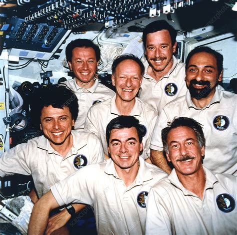 Group portrait of the Columbia shuttle crew STS-75 - Stock Image - S540 ...