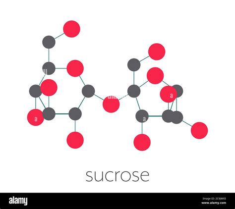 Sucrose sugar molecule. Also known as table sugar, cane sugar or beet ...