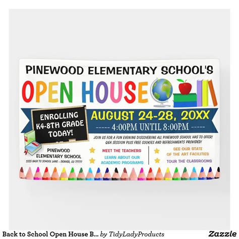 Back to School Open House Banner | Zazzle | School open house, School ...