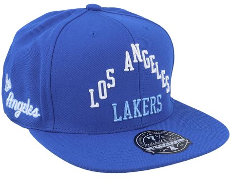 Los Angeles Lakers Logo History Fitted Hwc Blue Fitted - Mitchell ...