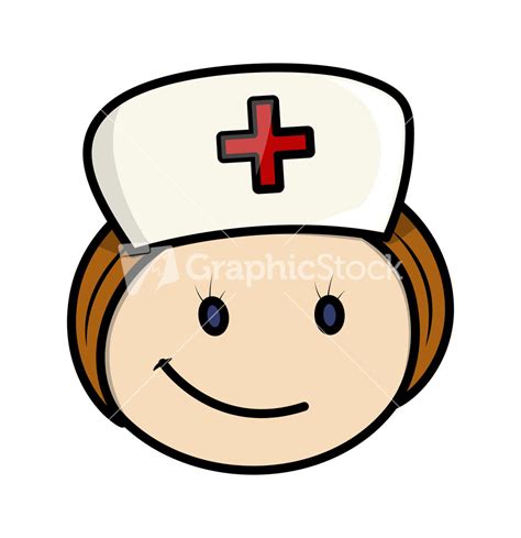 Happy Cartoon Nurse Character Face Stock Image