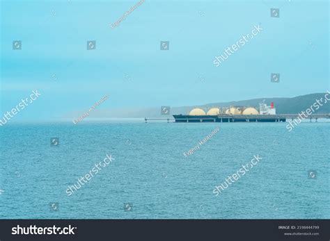 Lng Carrier Ship During Loading Liquefied Stock Photo 2198444799 ...