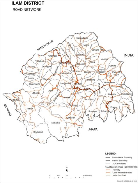 मेरो प्यारो ईलाम जिल्ला : Map of Ilam District