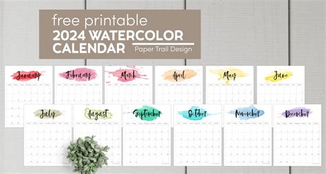 Printable Monthly 2024 Calendars Free - Mirna Tamqrah