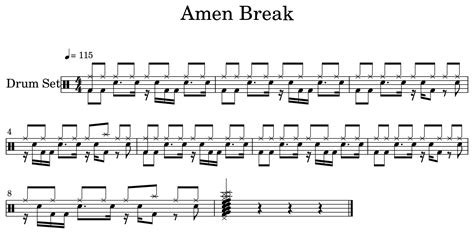 Amen Break - Sheet music for Drum Set