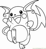 Raichu Pokemon Coloring Page For Kids  Free Printable sketch template