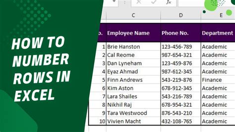 How to Number Rows in Excel: A Comprehensive Guide