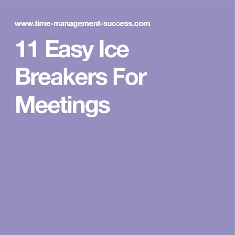 11 Easy Ice Breakers For Meetings | Meeting ice breakers, Ice breakers, Ice breakers for work