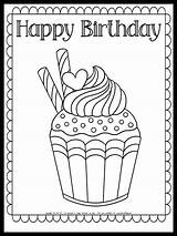 Happy Birthday Cupcake Coloring Page {FREE PRINTABLE}  The Art Kit sketch template