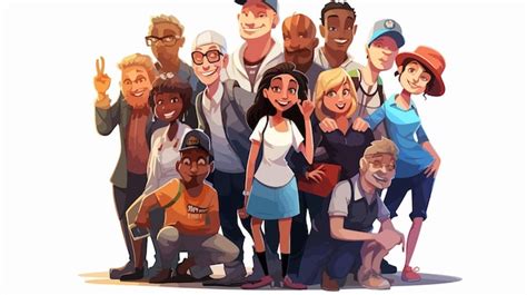 Diverse Social Media Community Characters Cartoon Vector Illustration ...